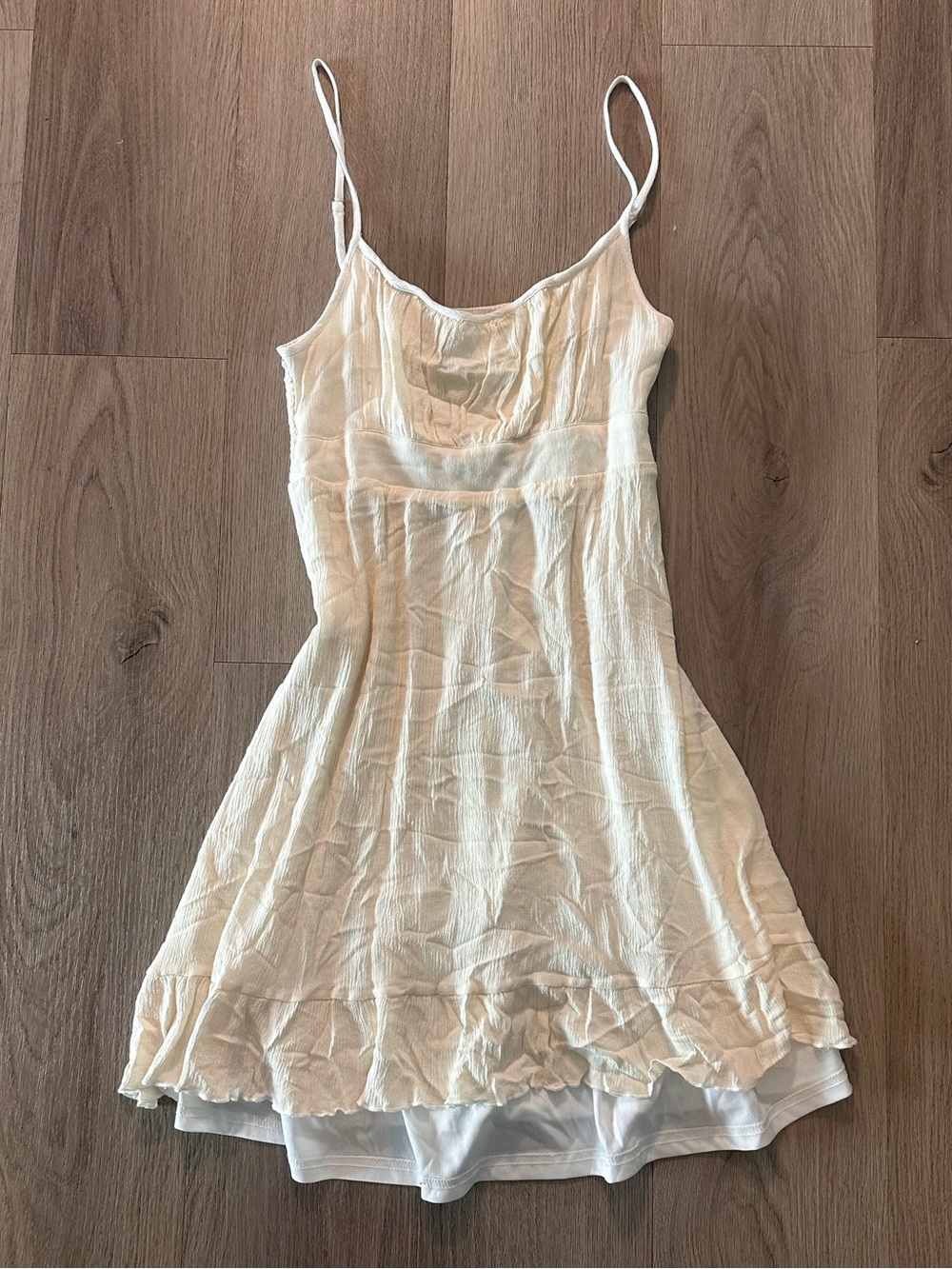 white flowy mini dress